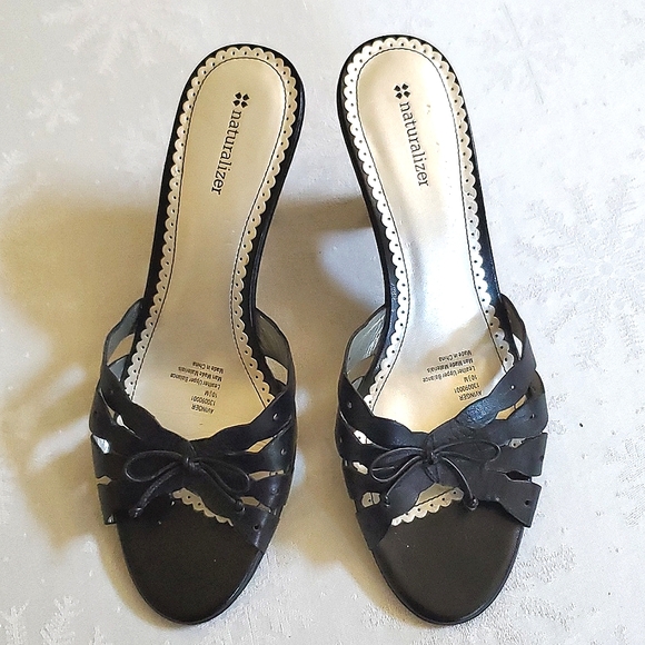 Naturalizer Shoes - Naturalizer Black Leather Upper Heel Shoes Women's Size 10.5